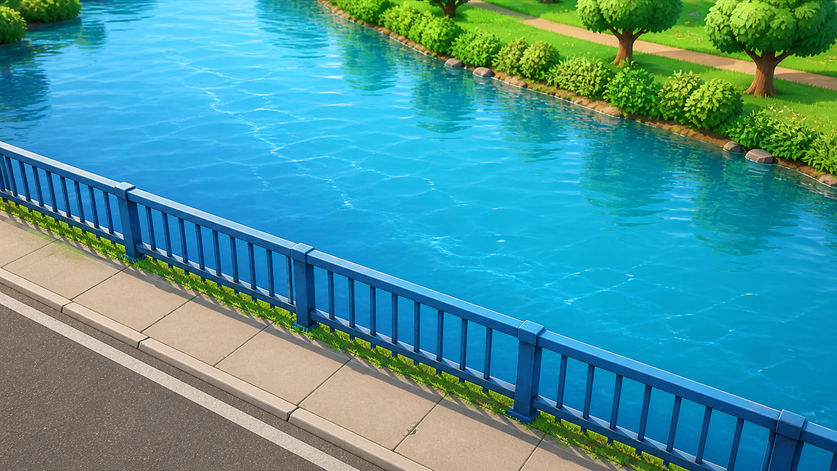 Río azul visto desde un puente